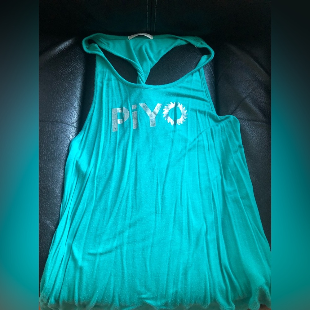 Beachbody PiYo tank top singlet turquoise XS GUC.